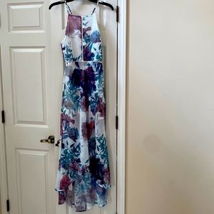 Purple, white, and blue high low tank top summer dress